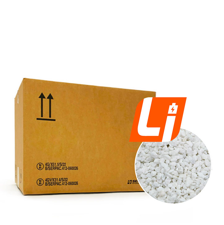 UN-certified 4G boxes with grains for Prototypes, Damaged Lithium Batteries, or Lithium Batteries to dispose